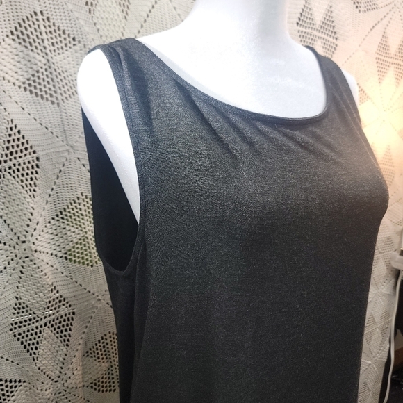 Eileen Fisher size medium black tank top. NWT hem is high low - Picture 9 of 10